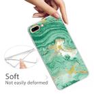 For iPhone 8 Plus & 7 Plus Embossed Varnished Marble TPU Protective Case with Holder(Dark Green) - 5