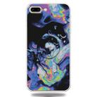 For iPhone 8 Plus & 7 Plus Embossed Varnished Marble TPU Protective Case with Holder(Deep Purple) - 1