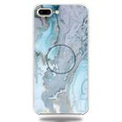 For iPhone 8 Plus & 7 Plus Embossed Varnished Marble TPU Protective Case with Holder(Silver Blue) - 1