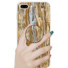For iPhone 8 Plus & 7 Plus Embossed Varnished Marble TPU Protective Case with Holder(Brown) - 6