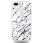 For iPhone 8 Plus & 7 Plus Embossed Varnished Marble TPU Protective Case with Holder(White) - 1