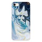 For iPhone 8 & 7 Embossed Varnished Marble TPU Protective Case with Holder(Gold Line Blue) - 1