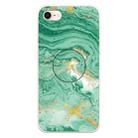 For iPhone 8 & 7 Embossed Varnished Marble TPU Protective Case with Holder(Dark Green) - 1