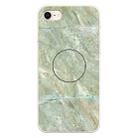 For iPhone 8 & 7 Embossed Varnished Marble TPU Protective Case with Holder(Light Green) - 1