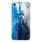 For iPhone 8 & 7 Embossed Varnished Marble TPU Protective Case with Holder(Dark Blue) - 1
