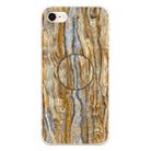 For iPhone 8 & 7 Embossed Varnished Marble TPU Protective Case with Holder(Brown) - 1