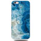 For iPhone 6 & 6s Embossed Varnished Marble TPU Protective Case with Holder(Light Blue) - 1