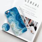 For iPhone 6 & 6s Embossed Varnished Marble TPU Protective Case with Holder(Light Blue) - 2