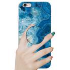 For iPhone 6 & 6s Embossed Varnished Marble TPU Protective Case with Holder(Light Blue) - 6