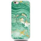 For iPhone 6 & 6s Embossed Varnished Marble TPU Protective Case with Holder(Dark Green) - 1
