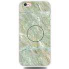 For iPhone 6 & 6s Embossed Varnished Marble TPU Protective Case with Holder(Light Green) - 1