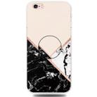 For iPhone 6 & 6s Embossed Varnished Marble TPU Protective Case with Holder(Black White Pink) - 1
