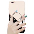 For iPhone 6 & 6s Embossed Varnished Marble TPU Protective Case with Holder(Black White Pink) - 6