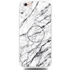 For iPhone 6 & 6s Embossed Varnished Marble TPU Protective Case with Holder(White) - 1