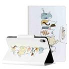 For iPad mini 6 Painted Pattern Horizontal Flip Leather Tablet Case with Holder(Cat Back View) - 1