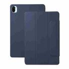 For Xiaomi Pad 5 / Pad 5 Pro Solid Color Magnetic Buckle Horizontal Flip Leather Case with Holder(Dark Blue) - 1
