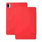 For Xiaomi Pad 5 / Pad 5 Pro Solid Color Magnetic Buckle Horizontal Flip Leather Case with Holder(Red) - 1