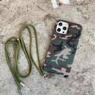 For iPhone 13 Pro Max Camouflage Pattern IMD Shockproof TPU Protective Case with Lanyard (ERDL) - 1