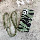 For iPhone 13 Camouflage Pattern IMD Shockproof TPU Protective Case with Lanyard(Tiger Stripe Camo) - 1