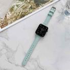 Sewing Plain Weave Small Waist Leather Watch Band For Apple Watch Series 8&7 41mm / SE 2&6&SE&5&4 40mm / 3&2&1 38mm(Ice Blue) - 1