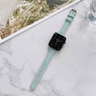 Sewing Plain Weave Small Waist Leather Watch Band For Apple Watch Ultra 49mm / Series 8&7 45mm / SE 2&6&SE&5&4 44mm / 3&2&1 42mm(Ice Blue) - 1