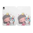 For iPad mini 6 Dual-folding Coloured Drawing Voltage Horizontal Flip PU Leather Tablet Case with Holder & Sleep / Wake-up Function(Girl Unicorn) - 1