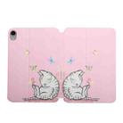 For iPad mini 6 Dual-folding Coloured Drawing Voltage Horizontal Flip PU Leather Tablet Case with Holder & Sleep / Wake-up Function(Butterfly Cat) - 1