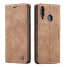 For Galaxy A20s CaseMe-013 Multifunctional Horizontal Flip Leather Case with Card Slot & Holder & Wallet(Brown) - 1