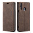 For Galaxy A20s CaseMe-013 Multifunctional Horizontal Flip Leather Case with Card Slot & Holder & Wallet(Coffee) - 1