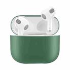Solid Color Silicone Earphone Protective Case for AirPods 3(Pine Needle Green) - 1