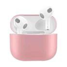Solid Color Silicone Earphone Protective Case for AirPods 3(Pink) - 1