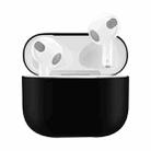 Solid Color Silicone Earphone Protective Case for AirPods 3(Black) - 1