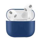 Solid Color Silicone Earphone Protective Case for AirPods 3(Dark Blue) - 1