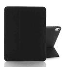 For iPad mini 6 Back Sticker Skin Feel Horizontal Flip Leather Tablet Case with Tri-fold Holder(Black) - 1