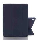 For iPad mini 6 Back Sticker Skin Feel Horizontal Flip Leather Tablet Case with Tri-fold Holder(Dark Blue) - 1