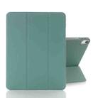 For iPad mini 6 Back Sticker Skin Feel Horizontal Flip Leather Tablet Case with Tri-fold Holder(Dark Green) - 1