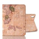 For iPad mini 6 Map Pattern Horizontal Flip Leather Tablet Case with Holder & Card Slot & Wallet(Light Brown) - 1