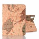 For iPad mini 6 Map Pattern Horizontal Flip Leather Tablet Case with Holder & Card Slot & Wallet(Dark Brown) - 1