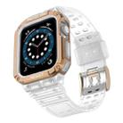 Silicone Integrated Watch Band For Apple Watch Series 7 41mm / 6&SE&5&4 40mm / 3&2&1 38mm(Matte Transparent+Rose Gold Frame) - 1