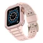 Silicone Integrated Watch Band For Apple Watch Series 7 41mm / 6&SE&5&4 40mm / 3&2&1 38mm(Sand Pink+Rose Pink Frame) - 1