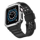 Silicone Integrated Watch Band For Apple Watch Series 7 41mm / 6&SE&5&4 40mm / 3&2&1 38mm(Dark Black+Silver Frame) - 1