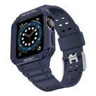 Silicone Integrated Watch Band For Apple Watch Series 8&7 45mm / SE 2&6&SE&5&4 44mm / 3&2&1 42mm(Dark Blue+Blue Frame) - 1