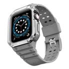 Silicone Integrated Watch Band For Apple Watch Series 8&7 45mm / SE 2&6&SE&5&4 44mm / 3&2&1 42mm(Moonlight Grey+Silver Frame) - 1