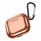 Electroplating TPU Earphone Protective Case for AirPods 3, with Hook(Gold) - 3