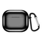 Electroplating TPU Earphone Protective Case for AirPods 3, with Hook(Black) - 2