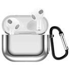 Electroplating TPU Earphone Protective Case for AirPods 3, with Hook(Silver) - 1