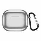 Electroplating TPU Earphone Protective Case for AirPods 3, with Hook(Silver) - 2