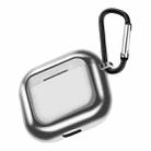 Electroplating TPU Earphone Protective Case for AirPods 3, with Hook(Silver) - 3