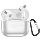 Electroplating TPU Earphone Protective Case for AirPods 3, with Hook(White) - 1