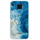 For Huawei Mate 30 Lite Embossed Varnished Marble TPU Protective Case with Holder(Light Blue) - 1